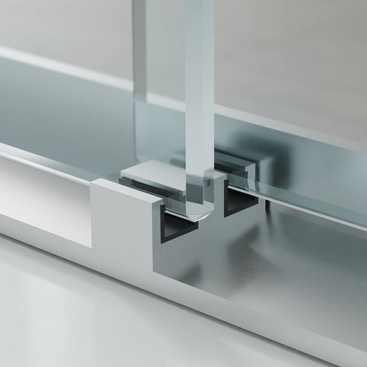 60" AC23Pro 80"H Shatterproof Series Shower Door with Klearteck Treatment (3/8" Thickness) (Chrome)