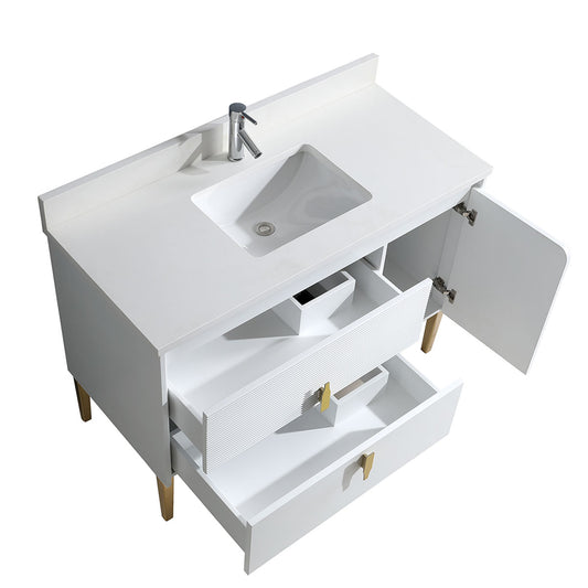 48" Craftsmanship Limited Edition Vanity & Quartz Countertop Combo  (Matte White)   SKU:EN8271-48WH