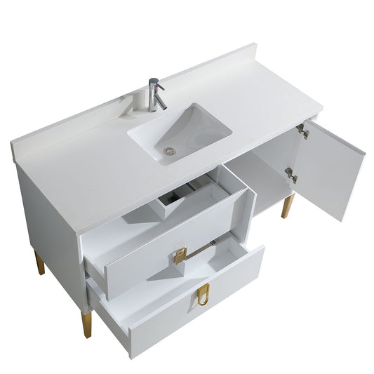 48" Craftsmanship Limited Edition Vanity & Quartz Countertop Combo   (Matte White) EN8296-48WH