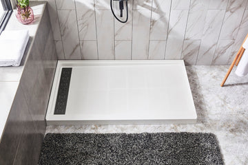 48''x 32''x 4''  Single Threshold Shower Base (White) (Left Drain)