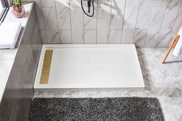 60''x 30''x 4'' Single Threshold Shower Base (White) (Left Drain)