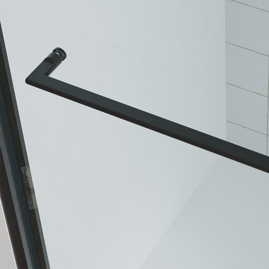 60" AC23Pro 80"H Shatterproof Series Bypass Shower Door with Klearteck Treatment (3/8" Thickness) (Matte Black)
