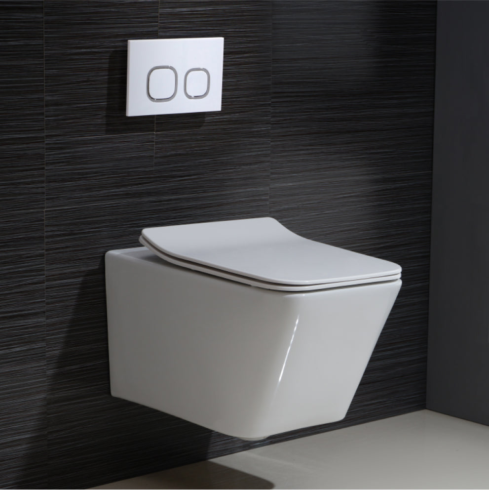 Wall Hung Toilet 1.1/1.6 GPF Dual Flush Elongated Wall Hung Toilet with In-Wall Tank and Carrier System SKU:K-0708W