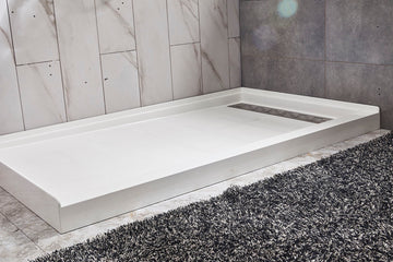 60''x 30''x 4'' Single Threshold Shower Base (White) (Right Drain)
