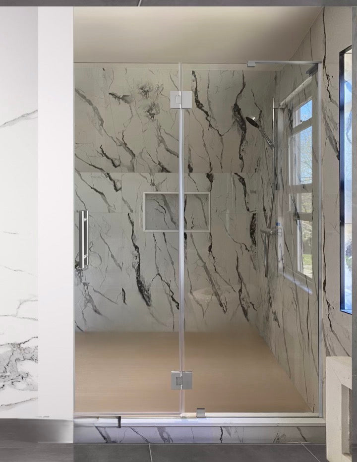 ★maiko16★ NEW 2PC Miko Hinge on Glass Hinge Series C (Brushed Nickel)