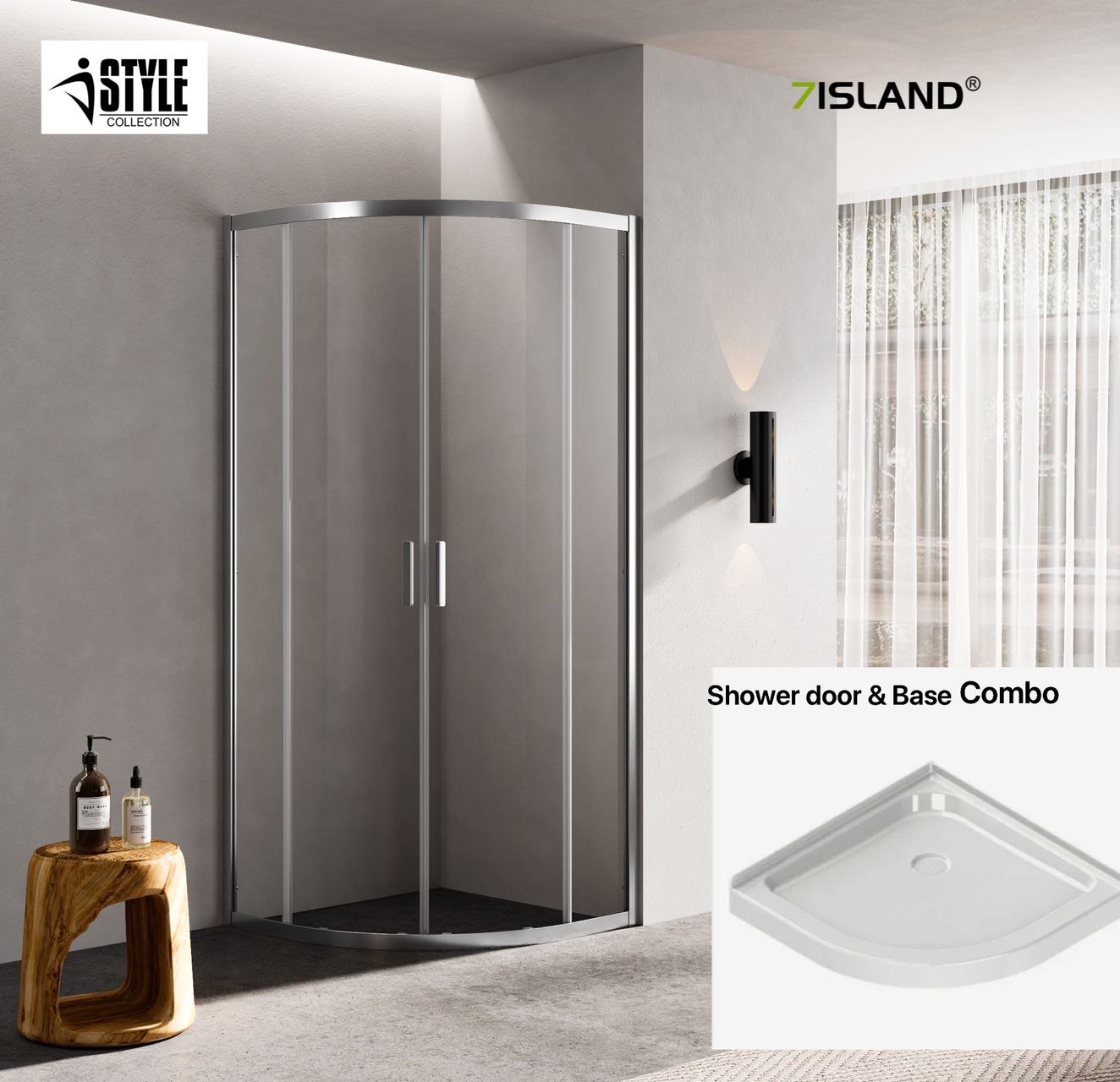 Policy NEO SELECT 旧GEL SELECT Neo Round Bypass Corner Shower Door with Klearteck Treatment (6mm