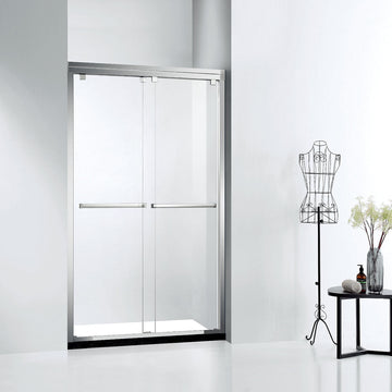 54" ASD Series Bypass Shower Door with Klearteck Treatment (5/16" Thickness) Low Ceiling 72" (Silver /Chrome)