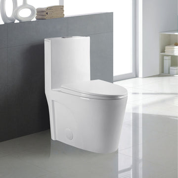 K-0382 One Piece 28" Toilet Dual Flush/ Powerful Flush 10 min installation - iStyle Bath