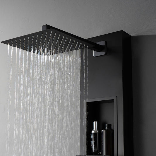 SP-5676MB Stainless Steel Shower Panel (Matte Black) - iStyle Bath
