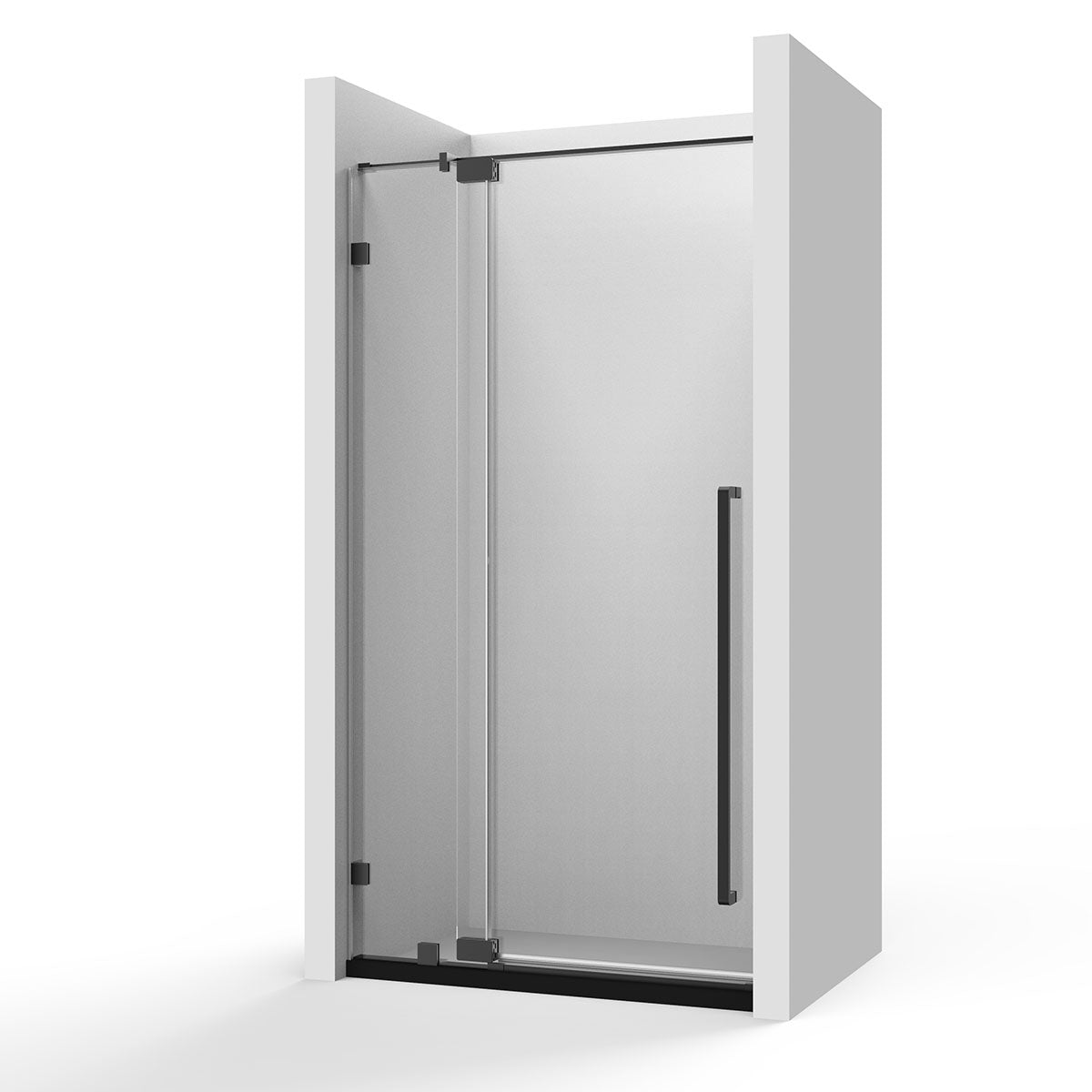 36" Frameless Swing Shower Door with Klearteck Treatment (Matte Black) AH01 Series - iStyle Bath