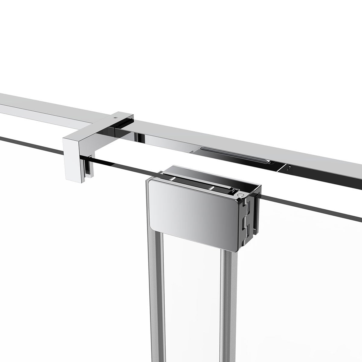 36"  Frameless Swing Shower Door with Klearteck Treatment (Fixed 3/8" & Swing 5/16" Thickness) (Brushed Nickel) AH01 - iStyle Bath
