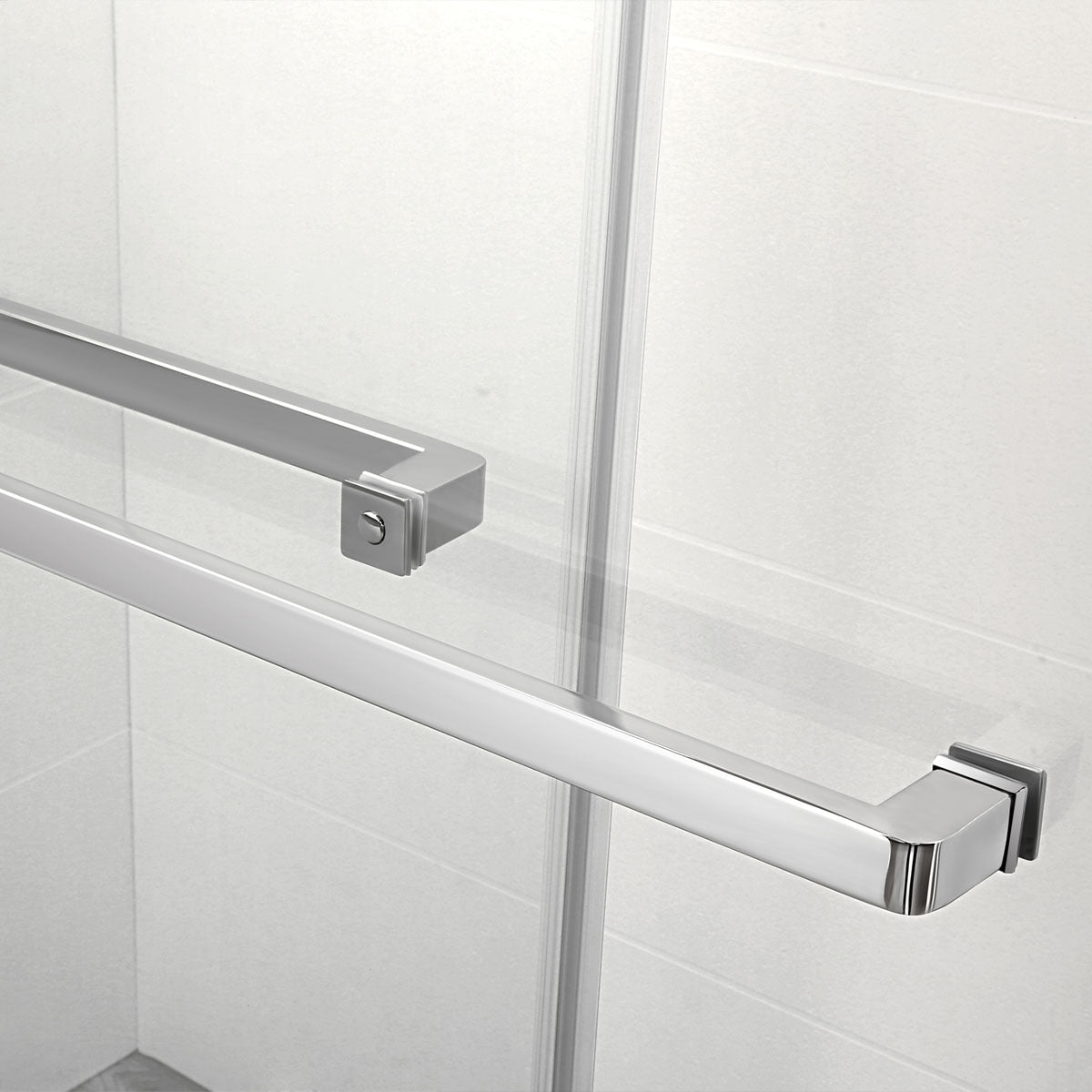 60"  Frameless Bypass Shower Door with Klearteck Treatment (3/8" Thickness) (Brushed Nickel) Ayden Series - iStyle Bath