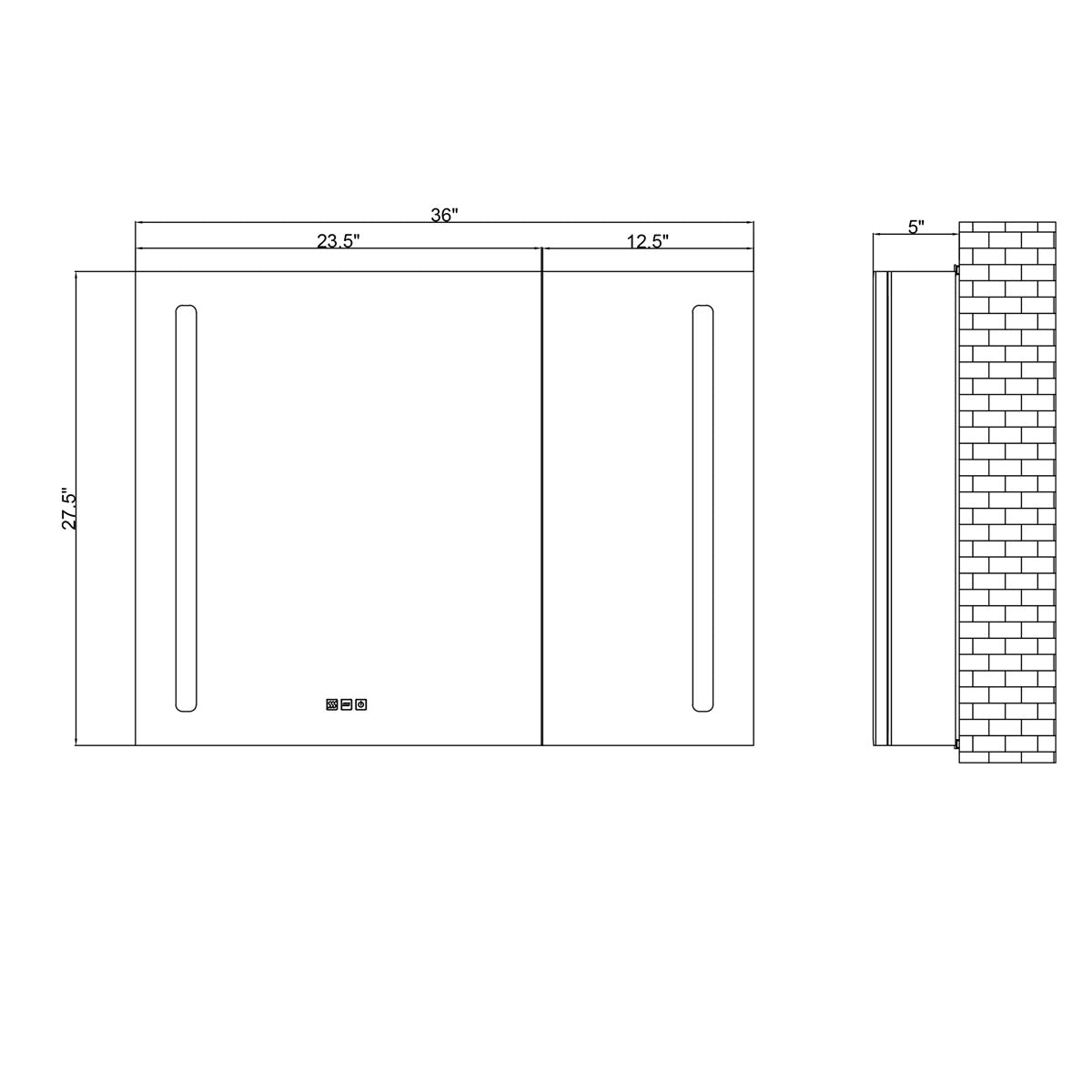 24" LED Medicine Cabinet (Surface Mount/Recessed) LED-AMC Series - iStyle Bath