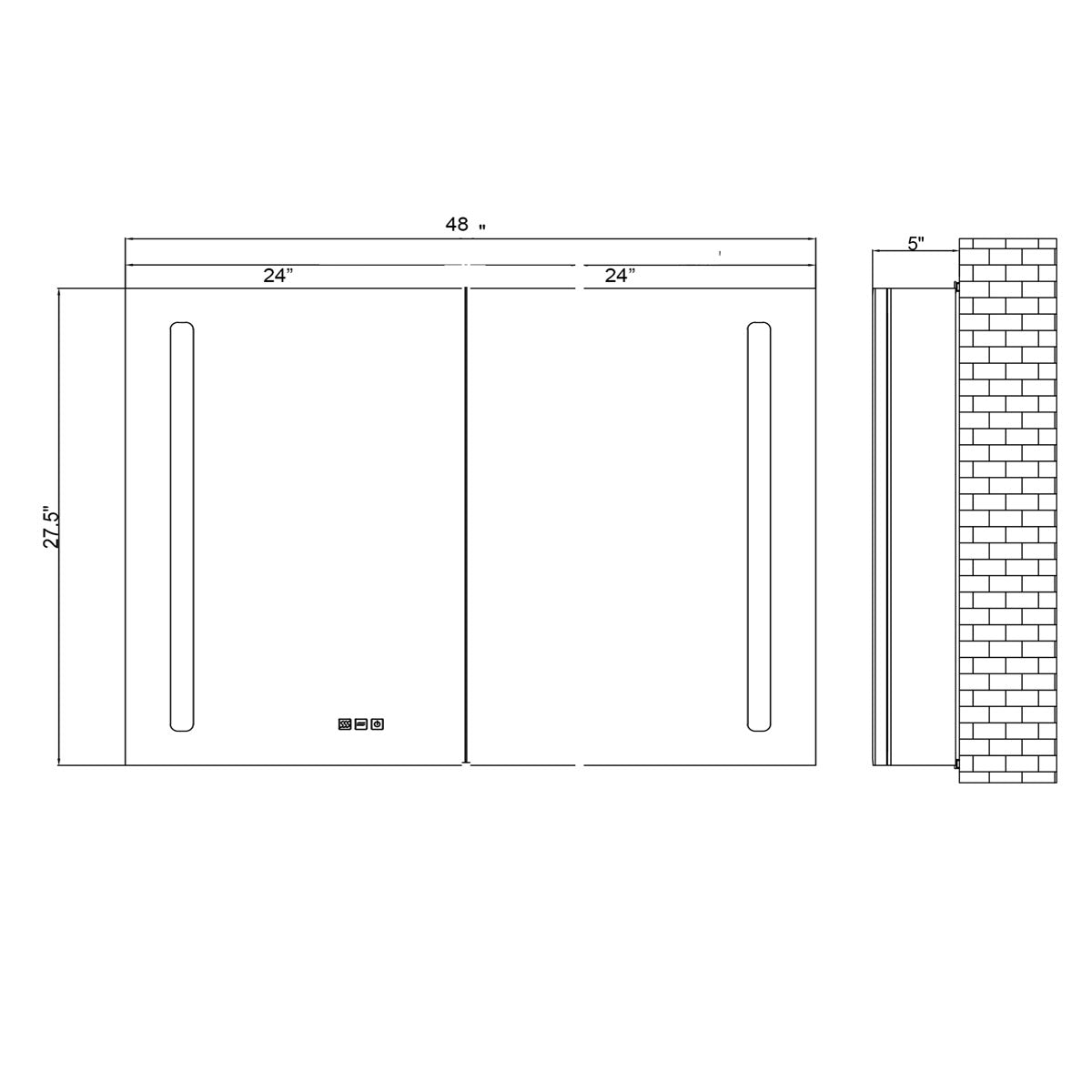 24" LED Medicine Cabinet (Surface Mount/Recessed) LED-AMC Series - iStyle Bath