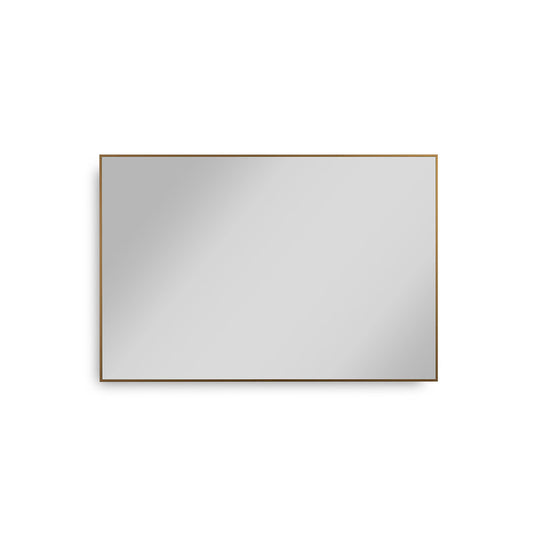 48"w x 32"h Aluminum Rectangle Bathroom Wall Mirror (Brushed Gold) - iStyle Bath