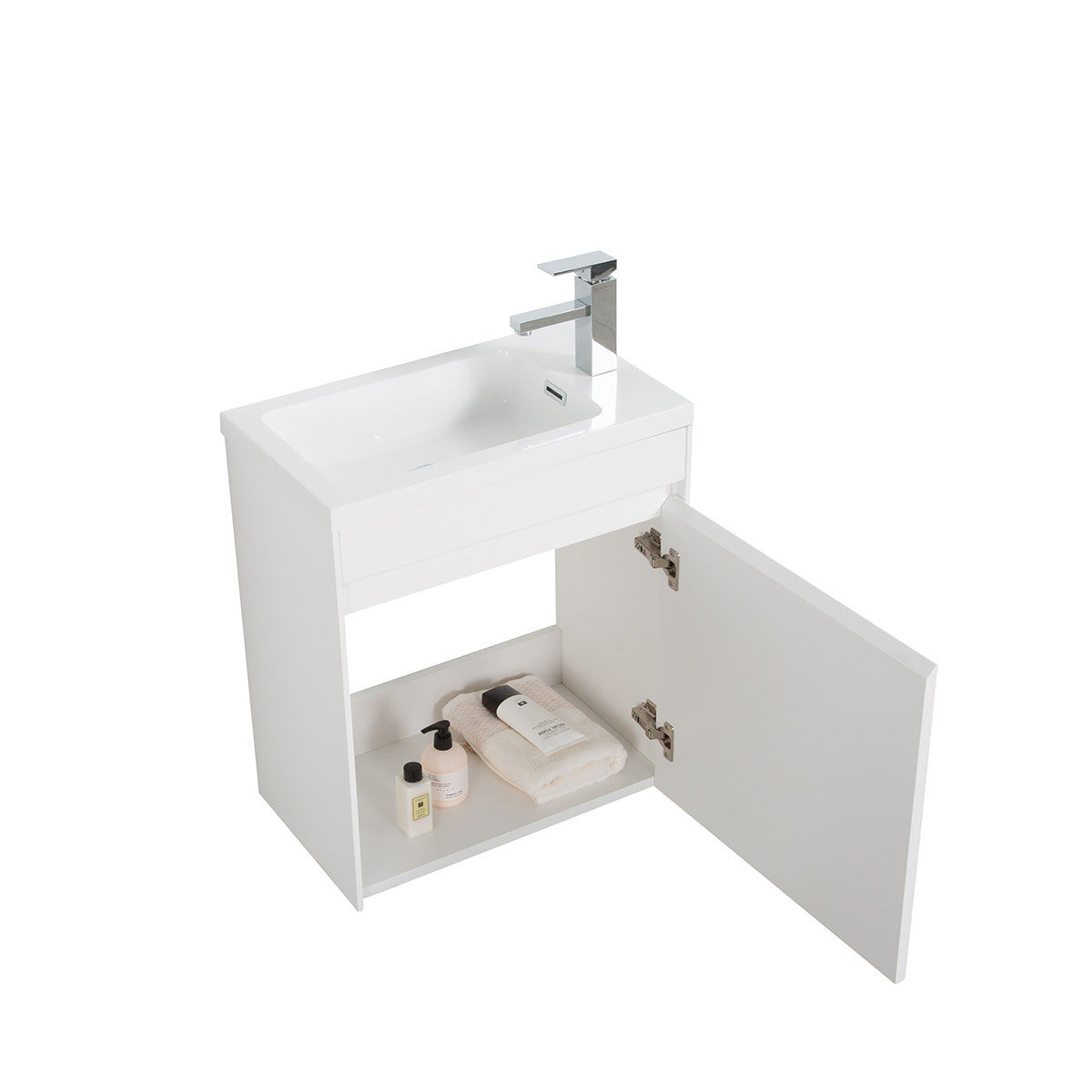 22" Slice Wall Hung Vanity & Acrylic Basin (Glossy White) V9017 Series - iStyle Bath
