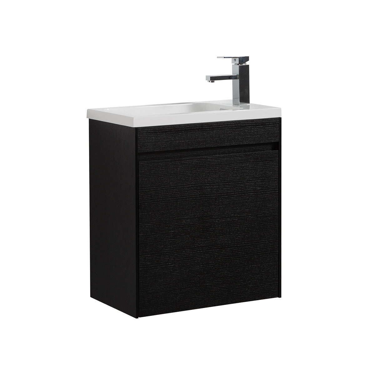 22"  Slice Wall Hung Vanity & Acrylic Basin (Black Oak) V9017 Series - iStyle Bath