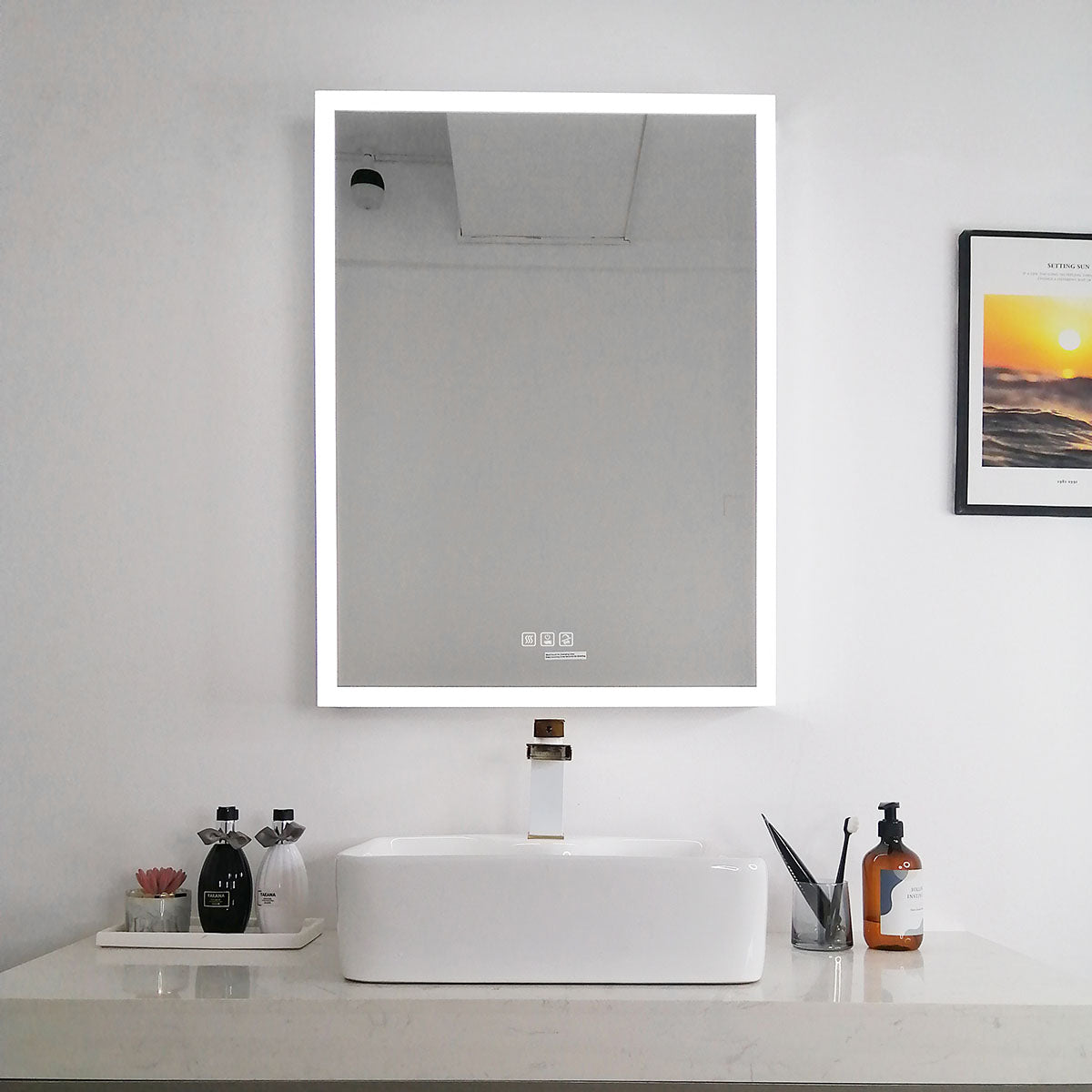 24" LED Medicine Cabinet Left Hinge (Surface Mount/Recessed) LED Alicia MC Series - iStyle Bath