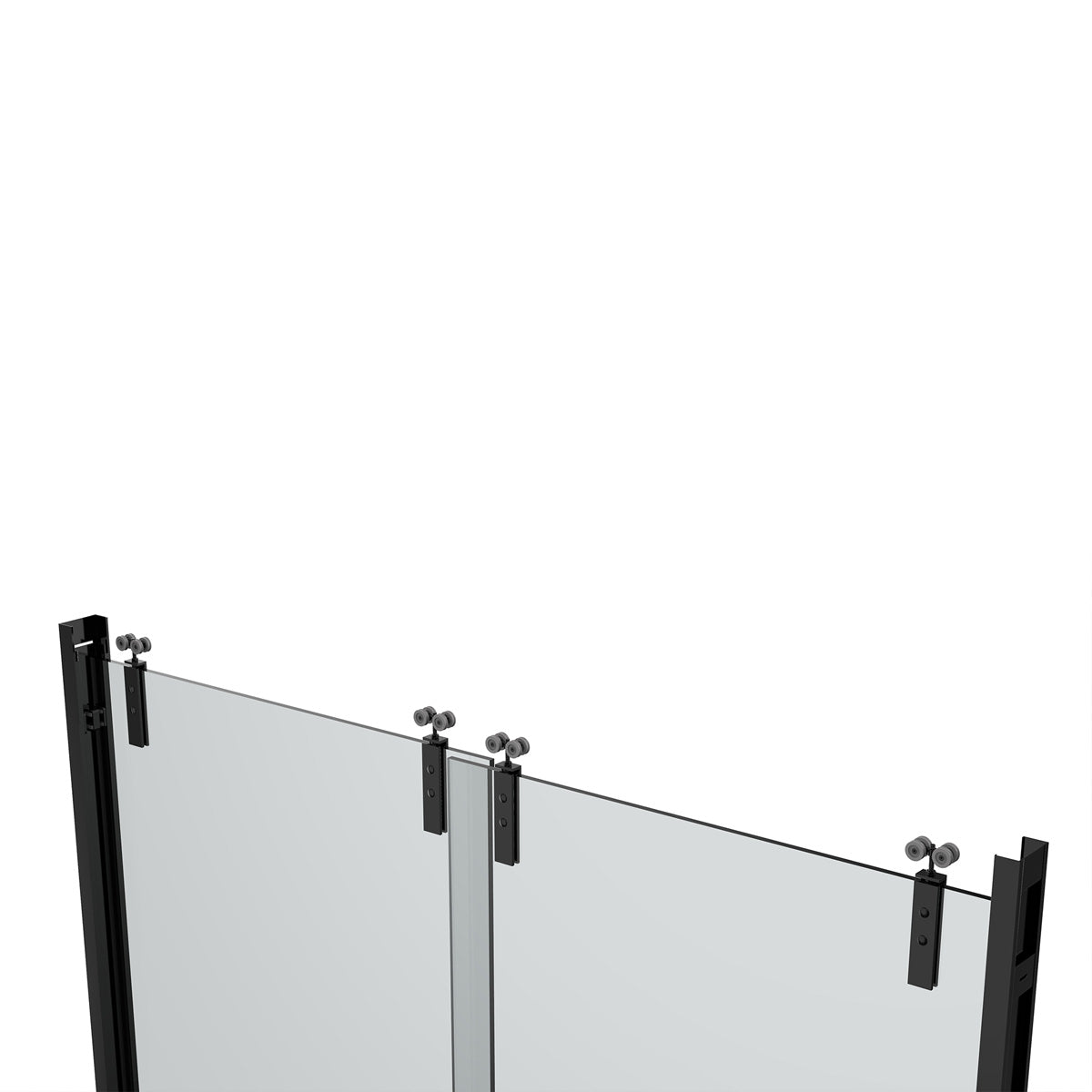 60" Bypass Tub Door with Klearteck Treatment (3/8" Thickness) (Matte Black) AC23 Series - iStyle Bath