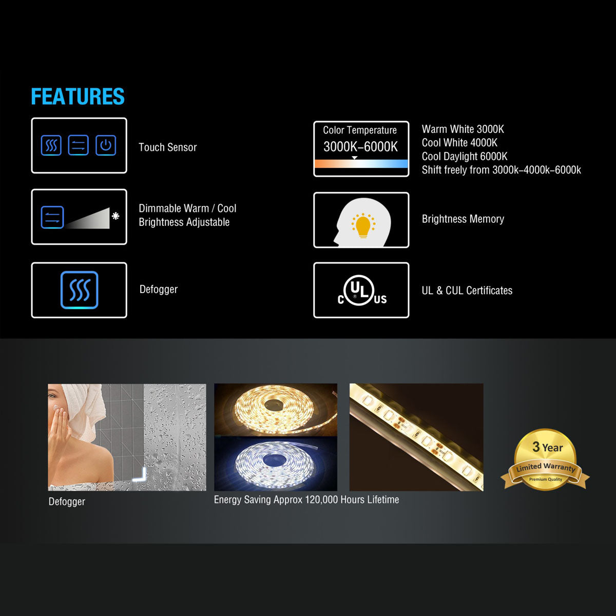 24" LED Medicine Cabinet (Surface Mount/Recessed) LED-AMC Series - iStyle Bath