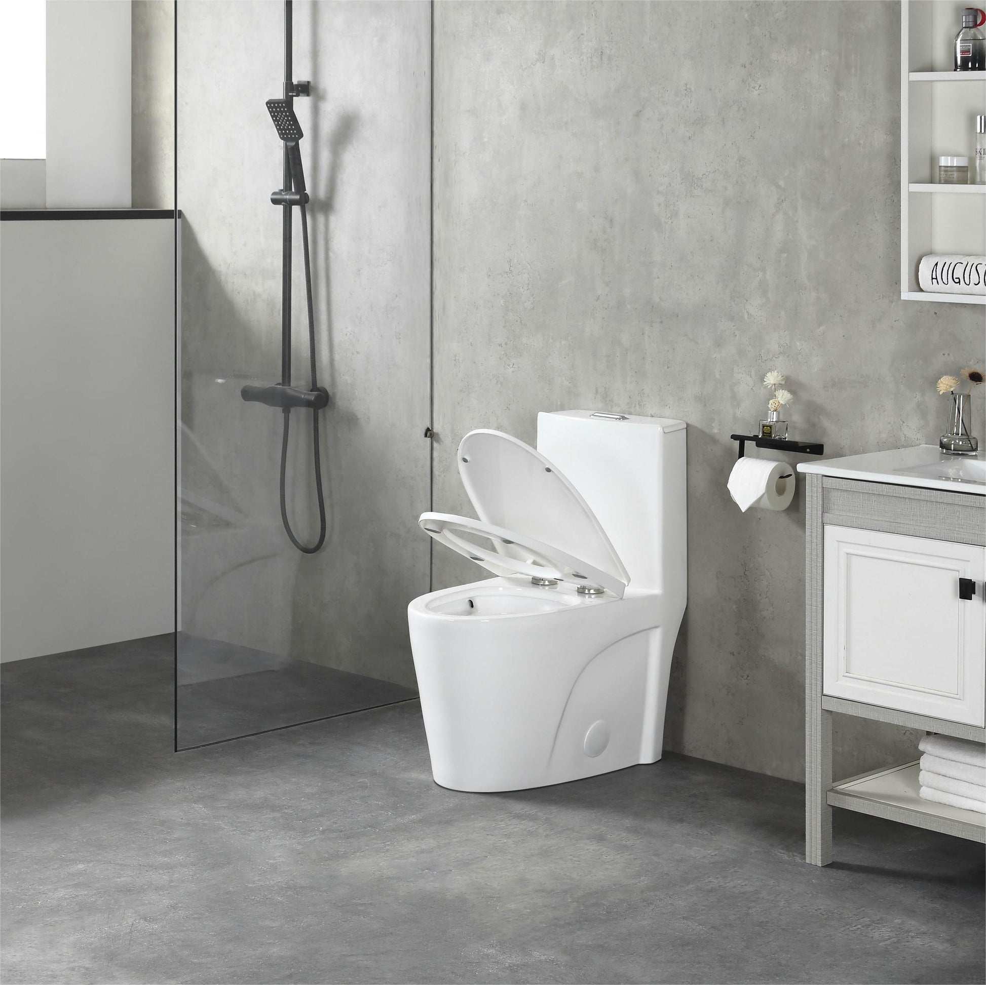 K-0382 One Piece 28" Toilet Dual Flush/ Powerful Flush 10 min installation - iStyle Bath