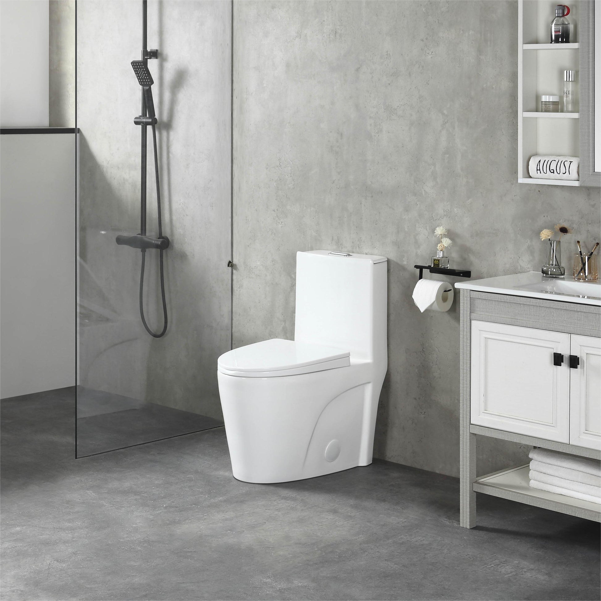 K-0382 One Piece 28" Toilet Dual Flush/ Powerful Flush 10 min installation - iStyle Bath