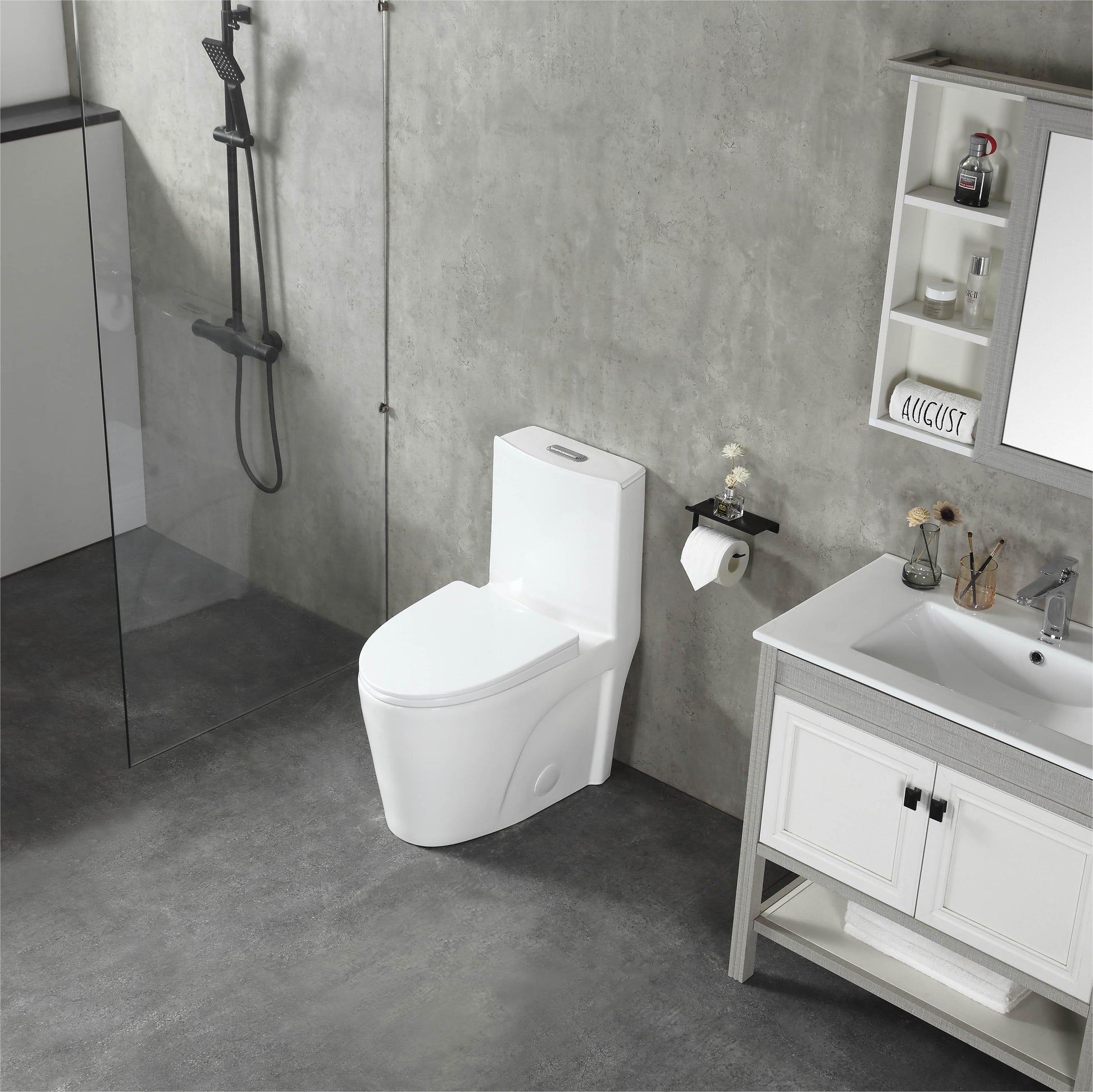 K-0382 One Piece 28" Toilet Dual Flush/ Powerful Flush 10 min installation - iStyle Bath