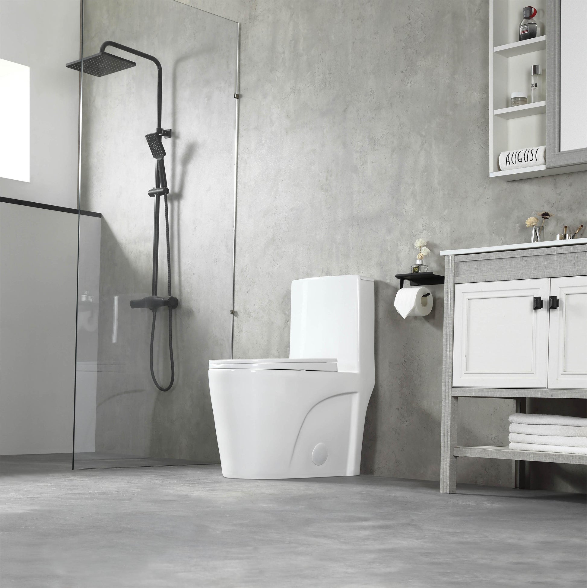K-0382 One Piece 28" Toilet Dual Flush/ Powerful Flush 10 min installation - iStyle Bath