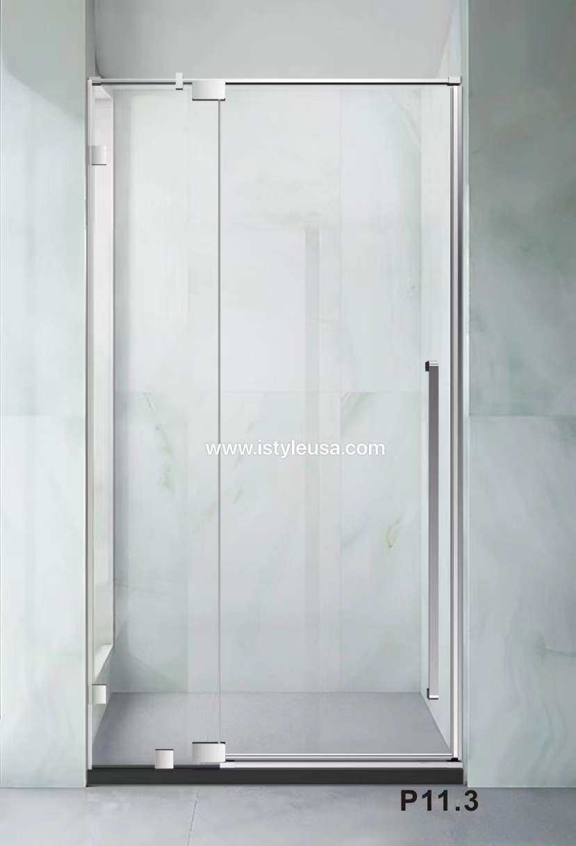 36" Frameless Swing Shower Door with Klearteck Treatment (Brushed Gold) AH01 Series - iStyle Bath