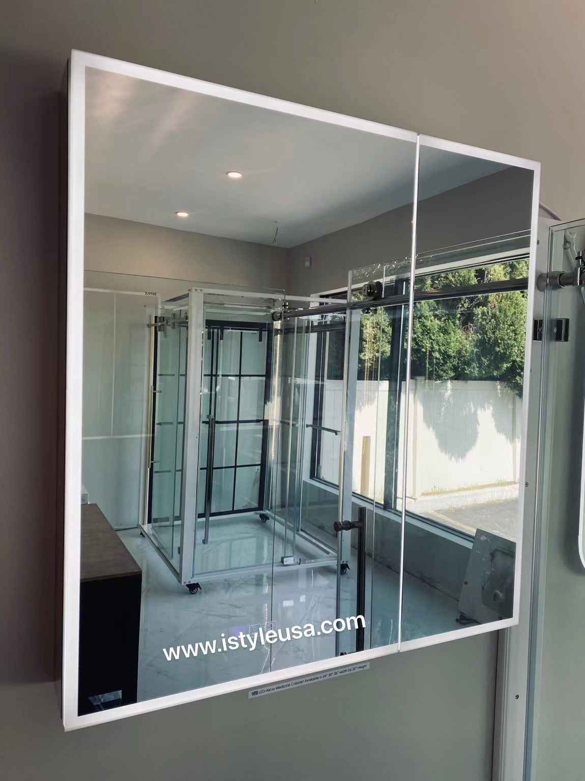 24" LED Medicine Cabinet Left Hinge (Surface Mount/Recessed) LED Alicia MC Series - iStyle Bath