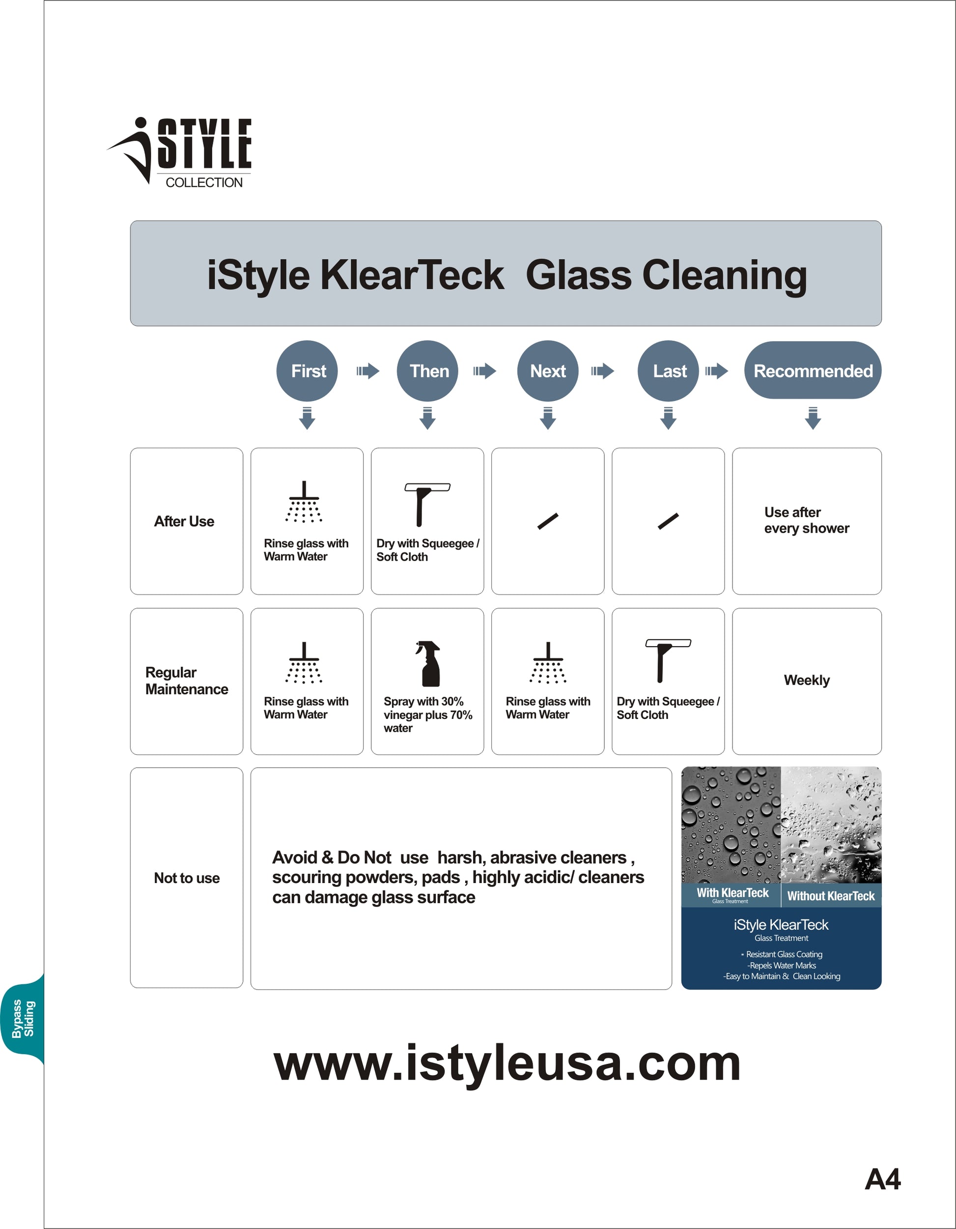 78"  Frameless (3 Panels) Single Sliding Shower Door with Klearteck Treatment (3/8" Thickness) (Chrome) MZ Mathew Series - iStyle Bath