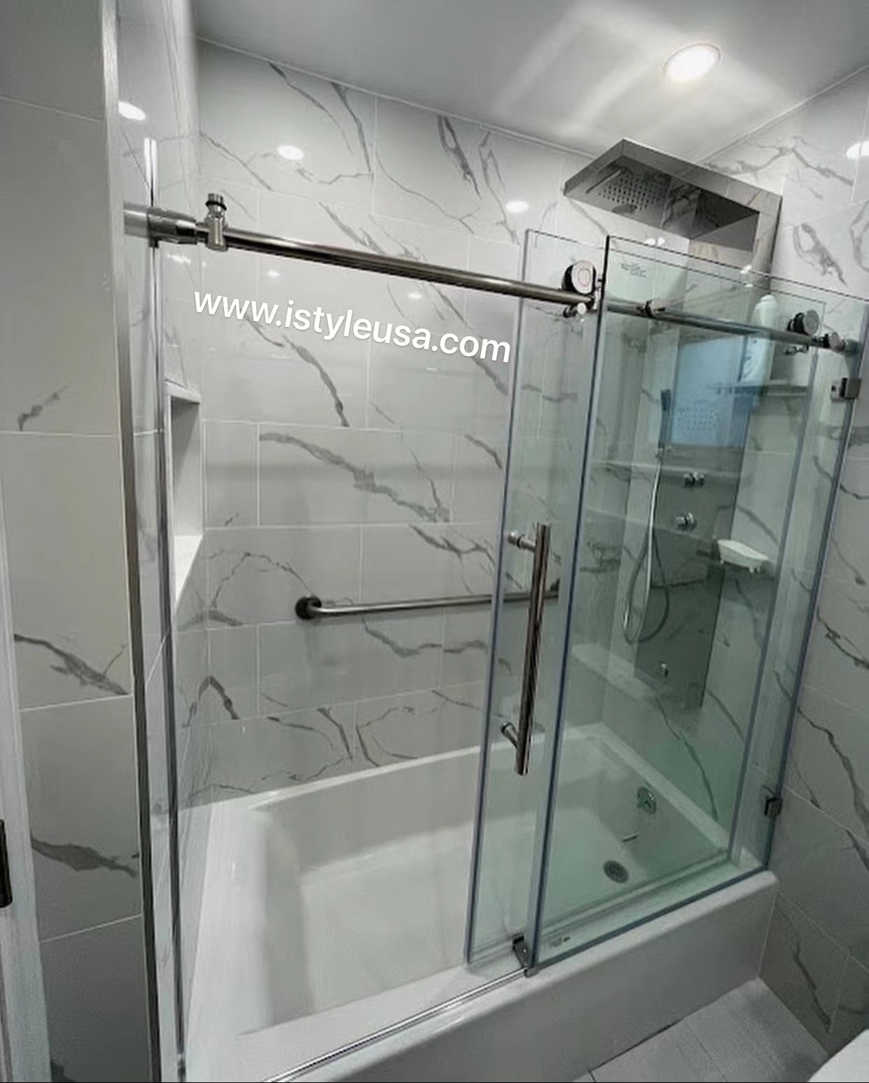 BR01 Joseph Frameless Single Sliding Tub Door with Klearteck Treatment (3/8" Thickness) (Chrome) - iStyle Bath