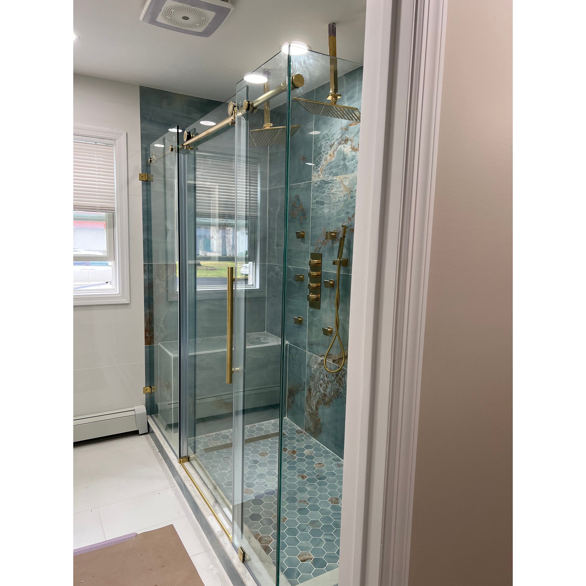 MZ Frameless Shower Enclosures with Return Panel (3/8") (Chrome, Brushed Nickel, Matte Black & Brushed Gold) In stocks ready to be delivery - iStyle Bath
