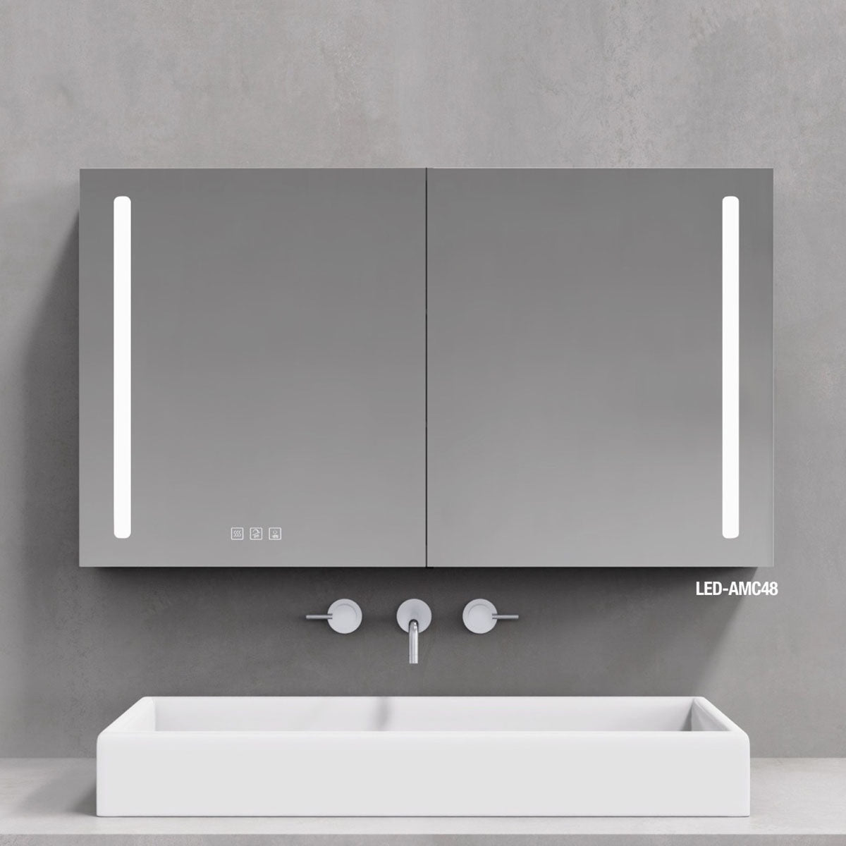 24" LED Medicine Cabinet (Surface Mount/Recessed) LED-AMC Series - iStyle Bath