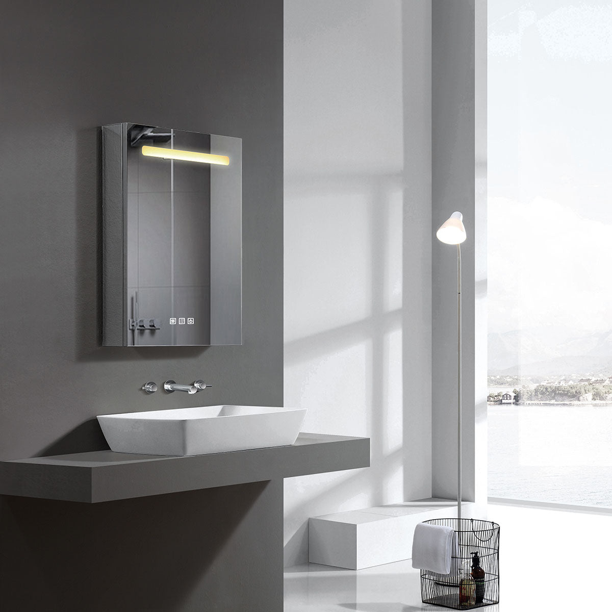 18" LED  Medicine Cabinet  (Surface Mount/Recessed) LED-AMC Series - iStyle Bath