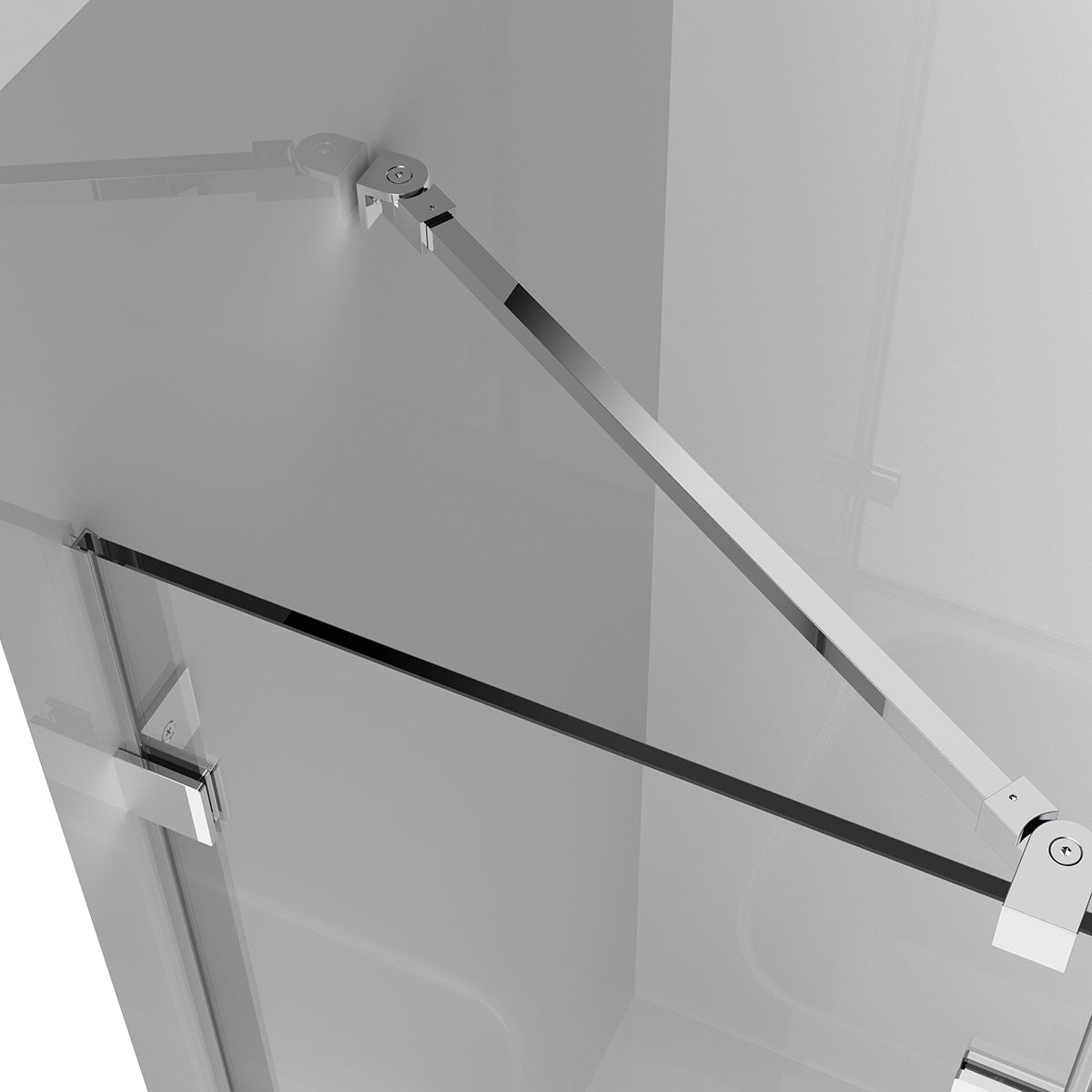 TS04 Allen Frameless Hinged Shower Door with Klearteck (3/8" Thickness) (Chrome) - iStyle Bath