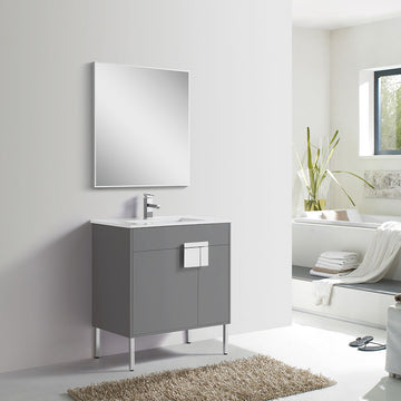 30" V9003 Vanity with Ceramic Sink (Matte Grey)