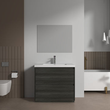 V9002 36" Vanity With Acrylic Sink Combo (Charcoal Grey)