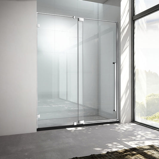44" AH01 Series Frameless Swing Shower Door with Klearteck Treatment  (Chrome)