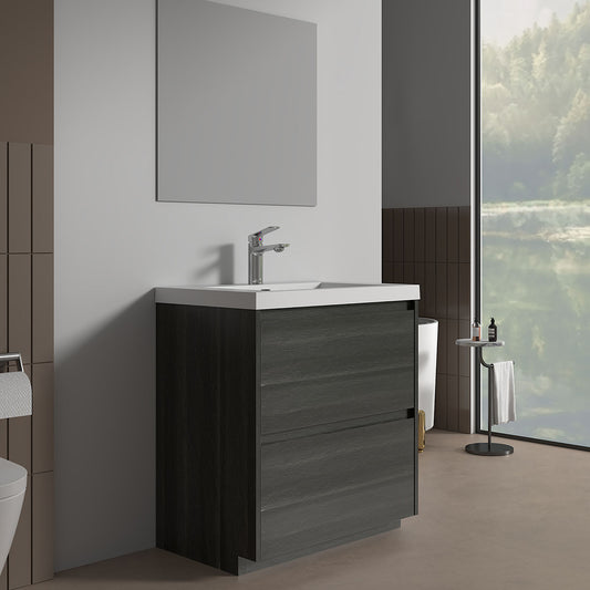 V9002 30" Vanity With Acrylic Sink Combo (Charcoal Grey)