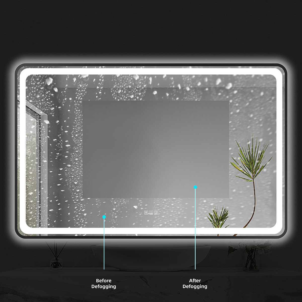 84" Miles Series LED Mirror tempered glass 5X stronger (Matte Black)