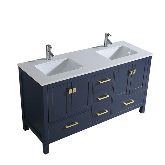 60" V9008 Series Vanity & Countertop Quartz Combo (Royal Blue)