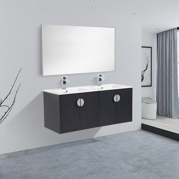 48" V9015 Series Wall Hung Vanity & Ceramic Sink (Granny Grey)