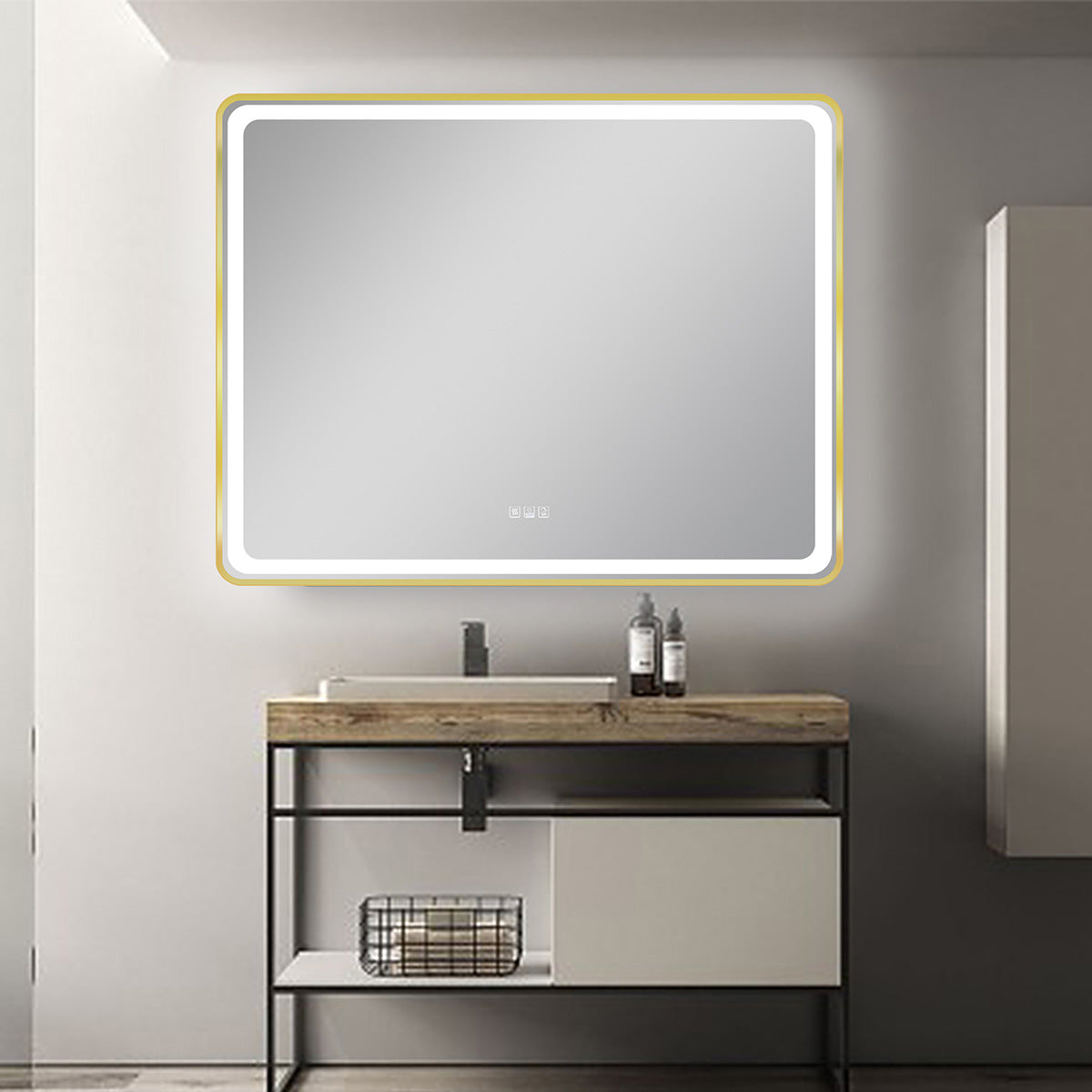 56" LED Mirror (Brushed Gold) Miles Series