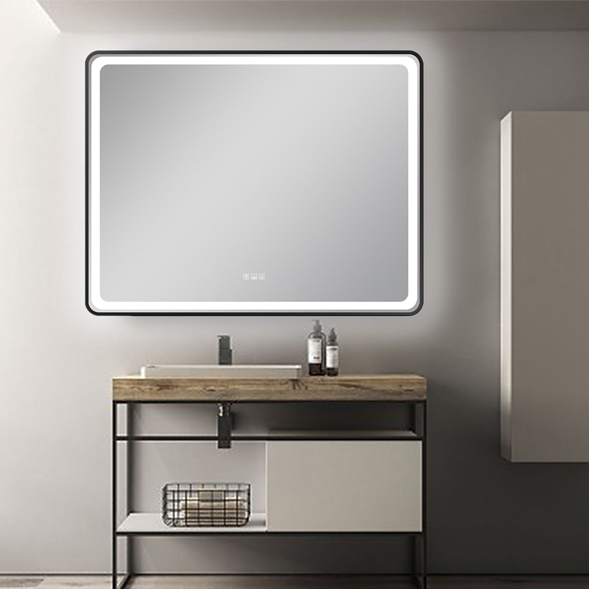 62" Miles Series LED Mirror tempered glass 5X stronger  (Matte Black)