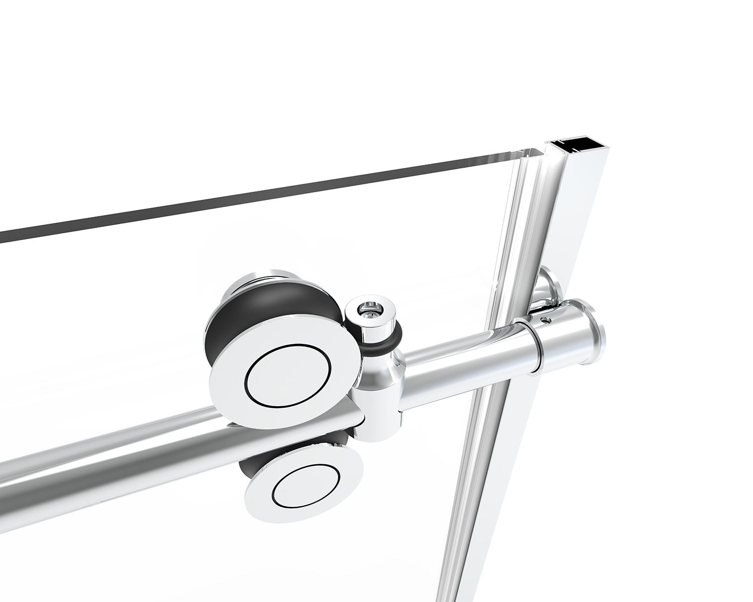 BH Frameless Single Sliding Shower Door with Return Panel {Chrome}