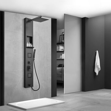NEW ARRIVAL SP-5676MB Stainless Steel Shower Panel (Matte Black)