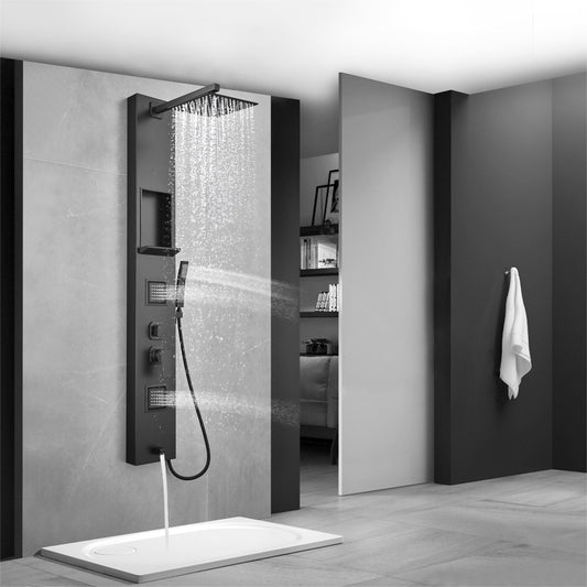 NEW ARRIVAL SP-5676MB Stainless Steel Shower Panel (Matte Black)