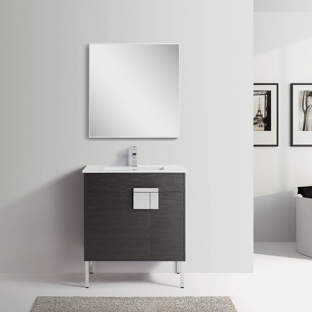 30" V9003 Series Vanity with Ceramic Sink (Charcoal Grey)