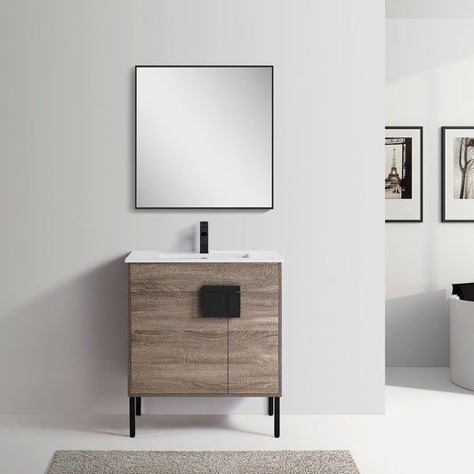 30" V9003 Series Vanity with Ceramic Sink (Sonoma Oak)